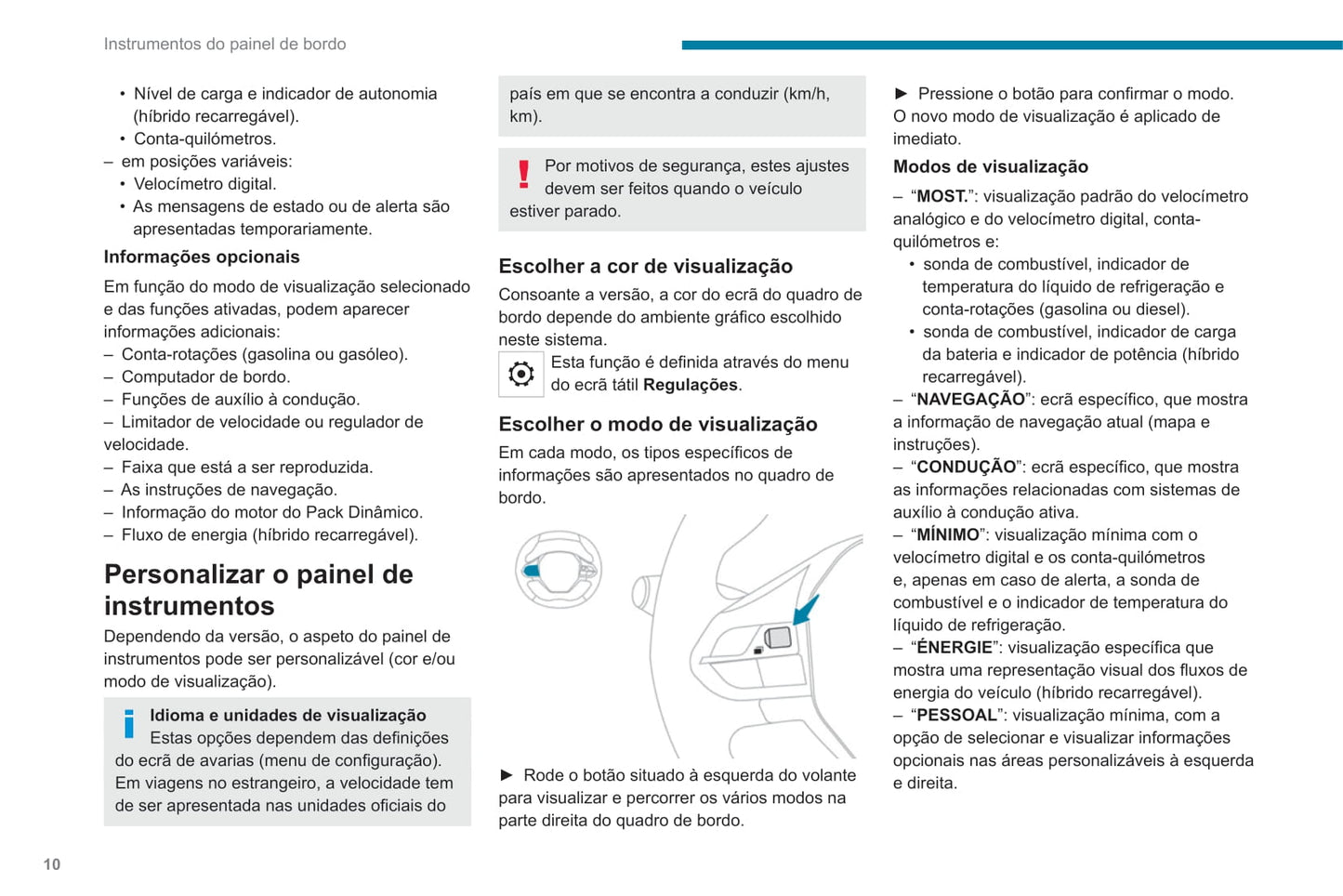 2020-2022 Peugeot 3008/5008/3008 Hybrid/3008 HYbrid4 Owner's Manual | Portuguese