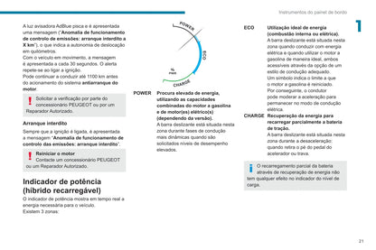 2020-2022 Peugeot 3008/5008/3008 Hybrid/3008 HYbrid4 Owner's Manual | Portuguese
