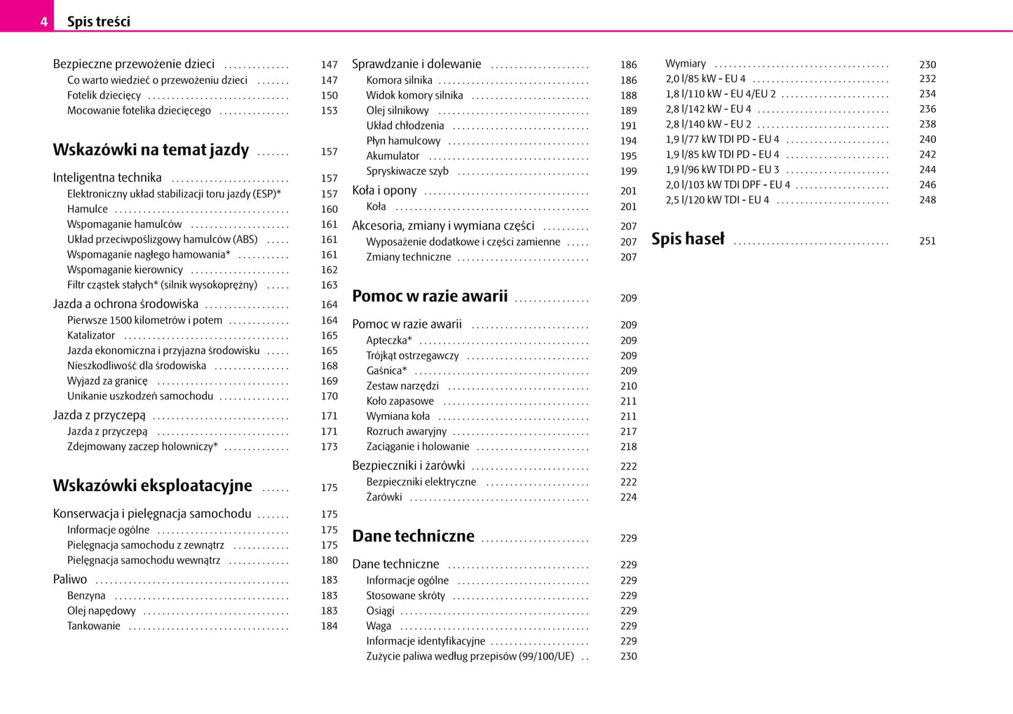 2007-2008 Skoda Superb Owner's Manual | Polish