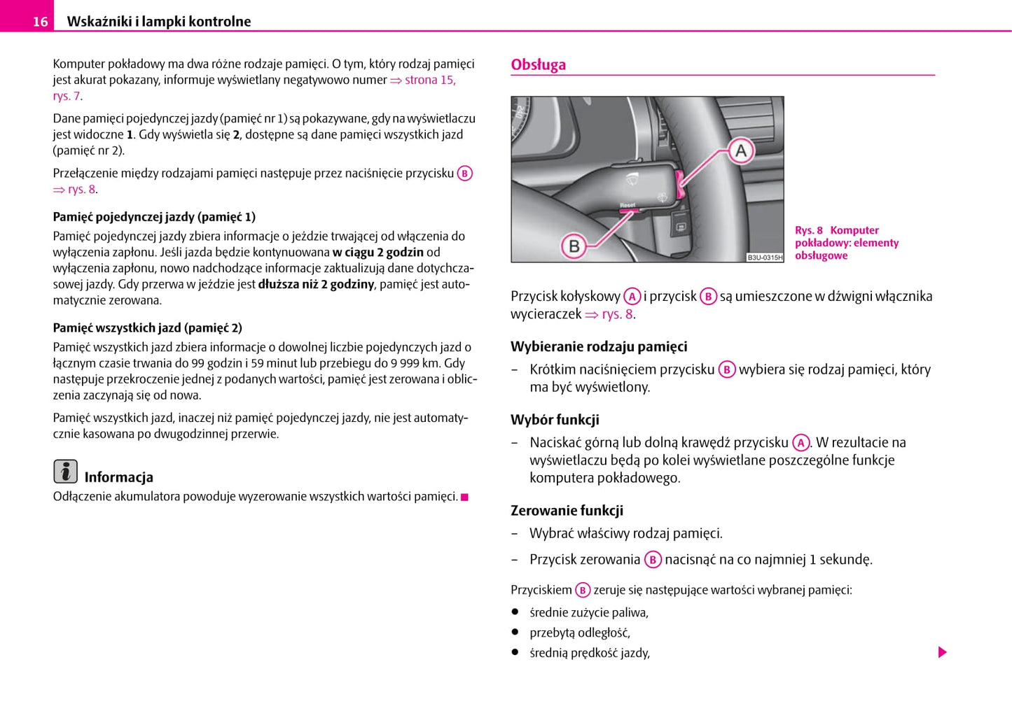 2007-2008 Skoda Superb Owner's Manual | Polish