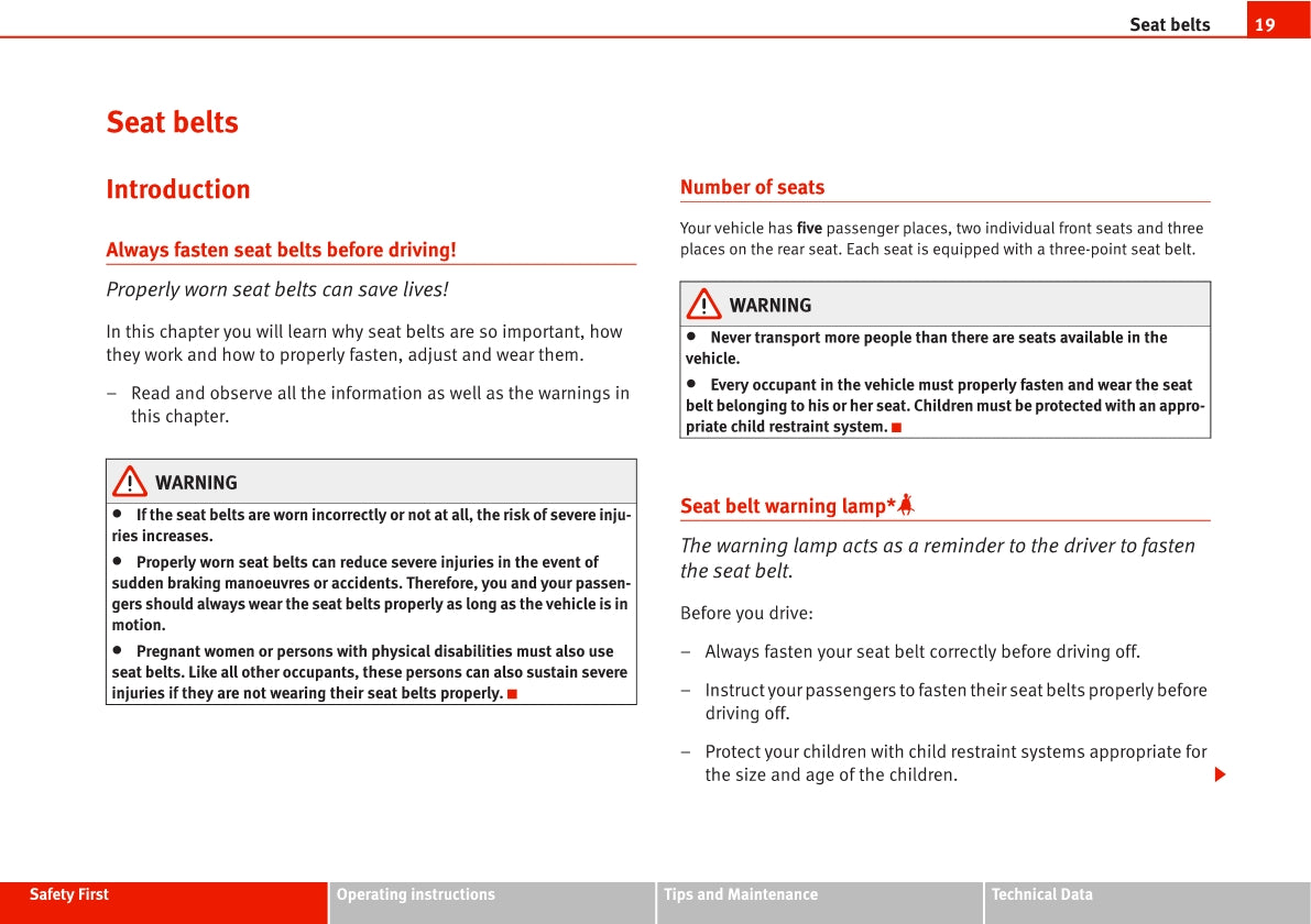 2005-2006 Seat Leon Owner's Manual | English