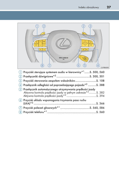 2017-2019 Lexus RX 300/RX 350/RX 350L Owner's Manual | Polish