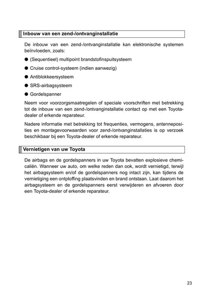 2011-2012 Toyota Verso Gebruikershandleiding | Nederlands