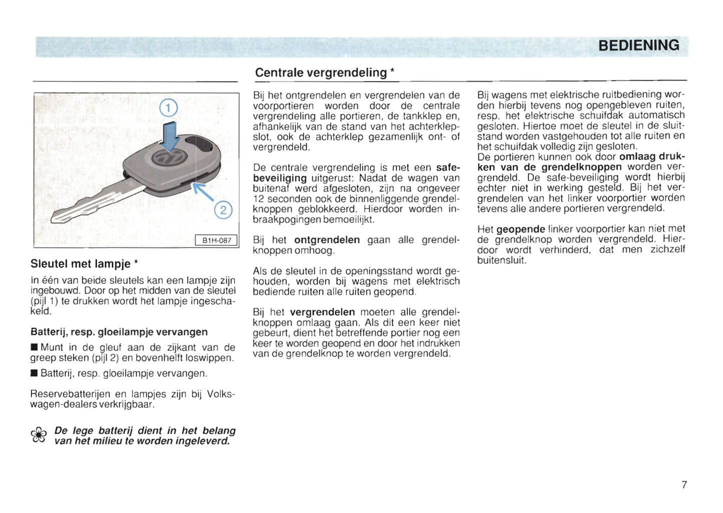 1991-1997 Volkswagen Golf Gebruikershandleiding | Nederlands