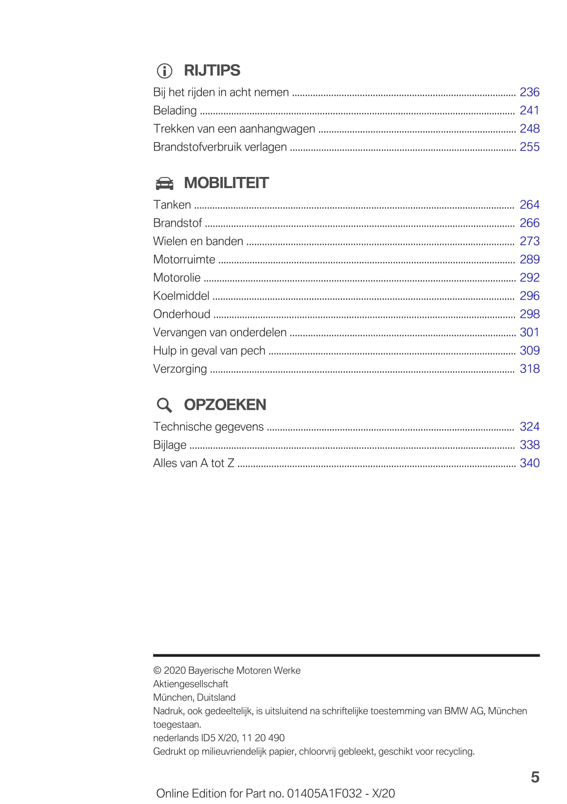 2020-2021 BMW X1 Owner's Manual | Dutch