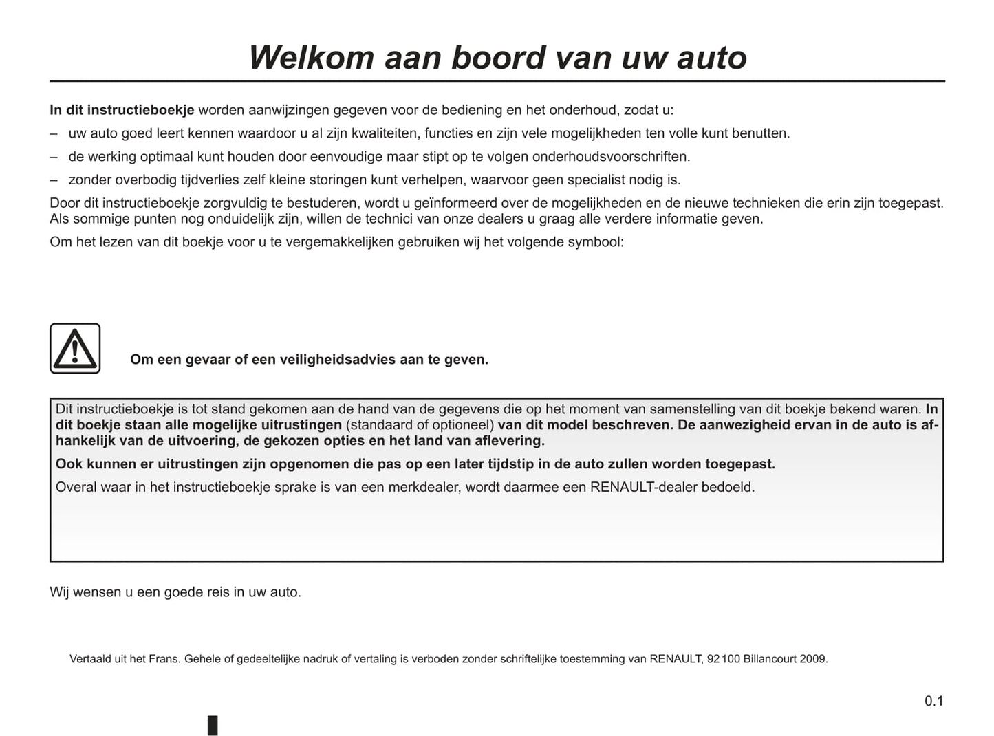 2009-2010 Renault Vel Satis Owner's Manual | Dutch