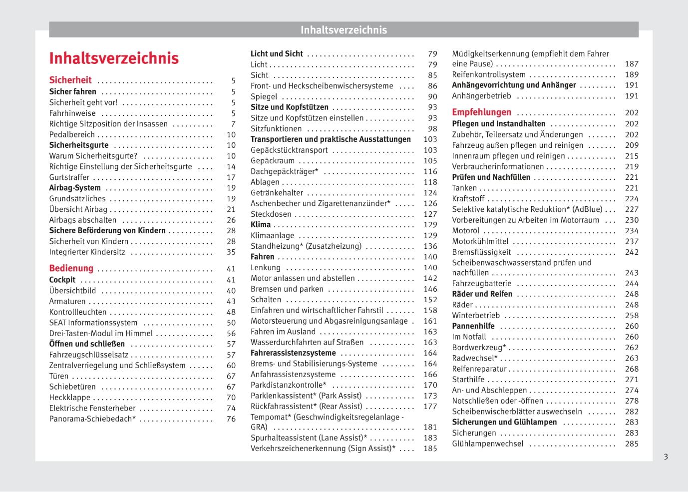 2014-2015 Seat Alhambra Owner's Manual | German