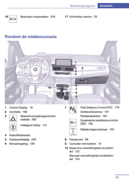 2017-2018 BMW 2 Series Active Tourer Owner's Manual | Dutch