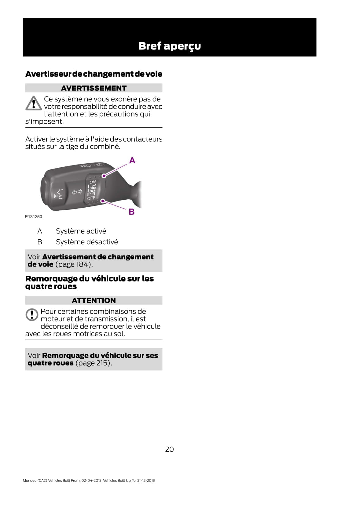 2013 Ford Mondeo Gebruikershandleiding | Frans