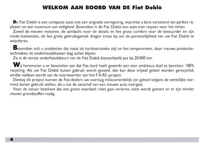 2003-2004 Fiat Doblò Owner's Manual | Dutch