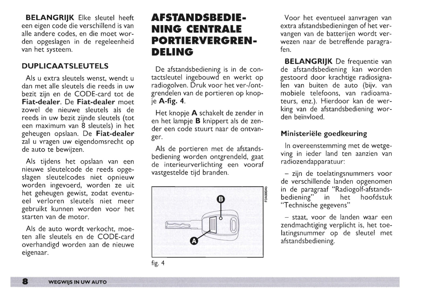 2003-2004 Fiat Doblò Owner's Manual | Dutch