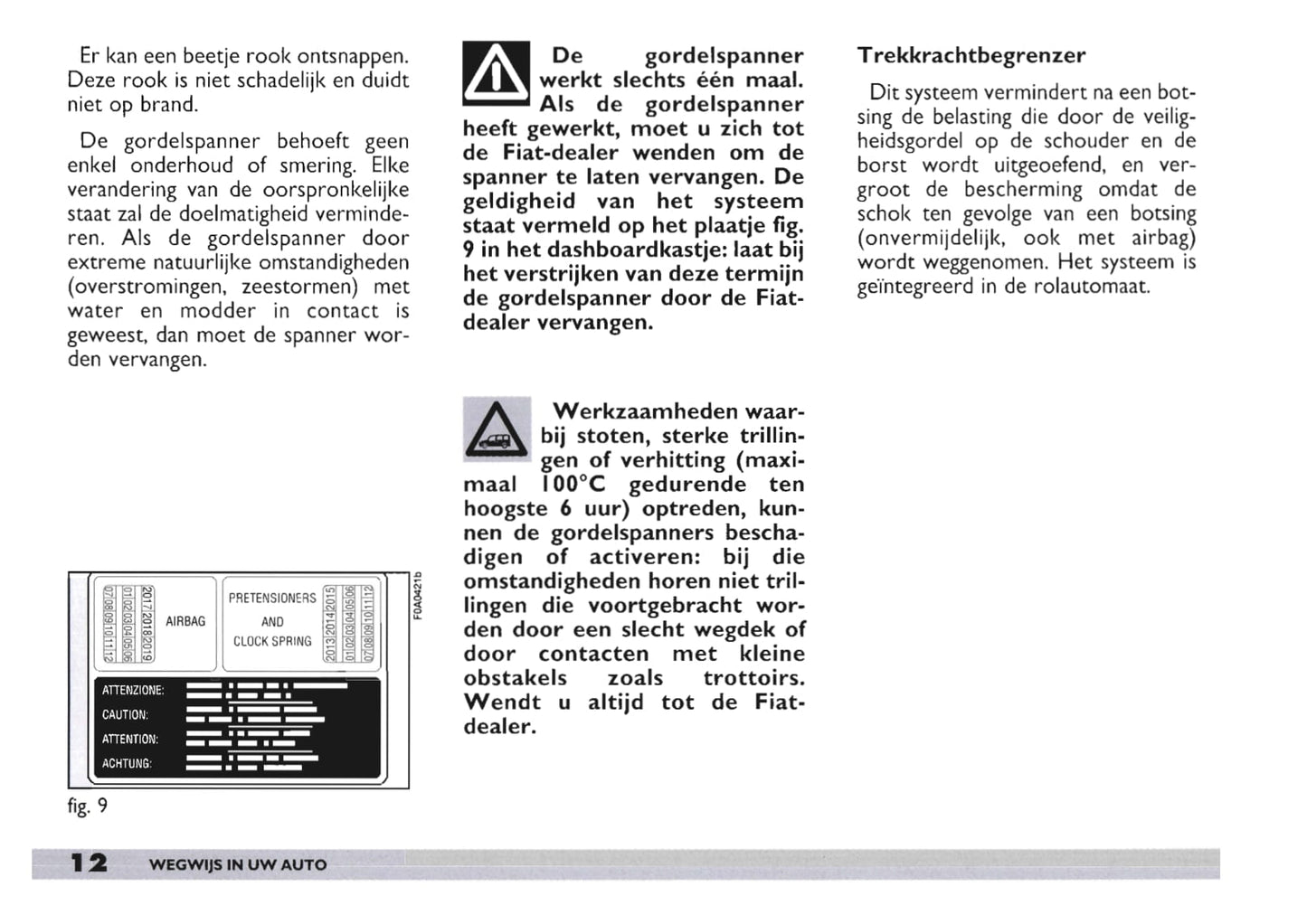 2003-2004 Fiat Doblò Owner's Manual | Dutch