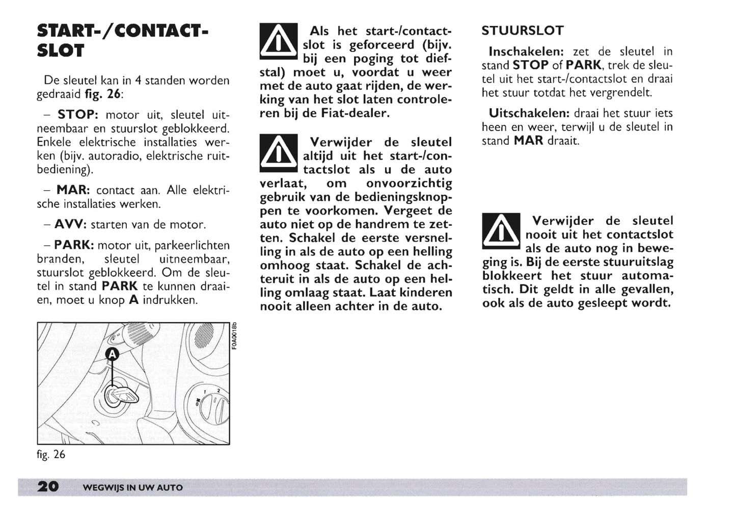 2003-2004 Fiat Doblò Owner's Manual | Dutch