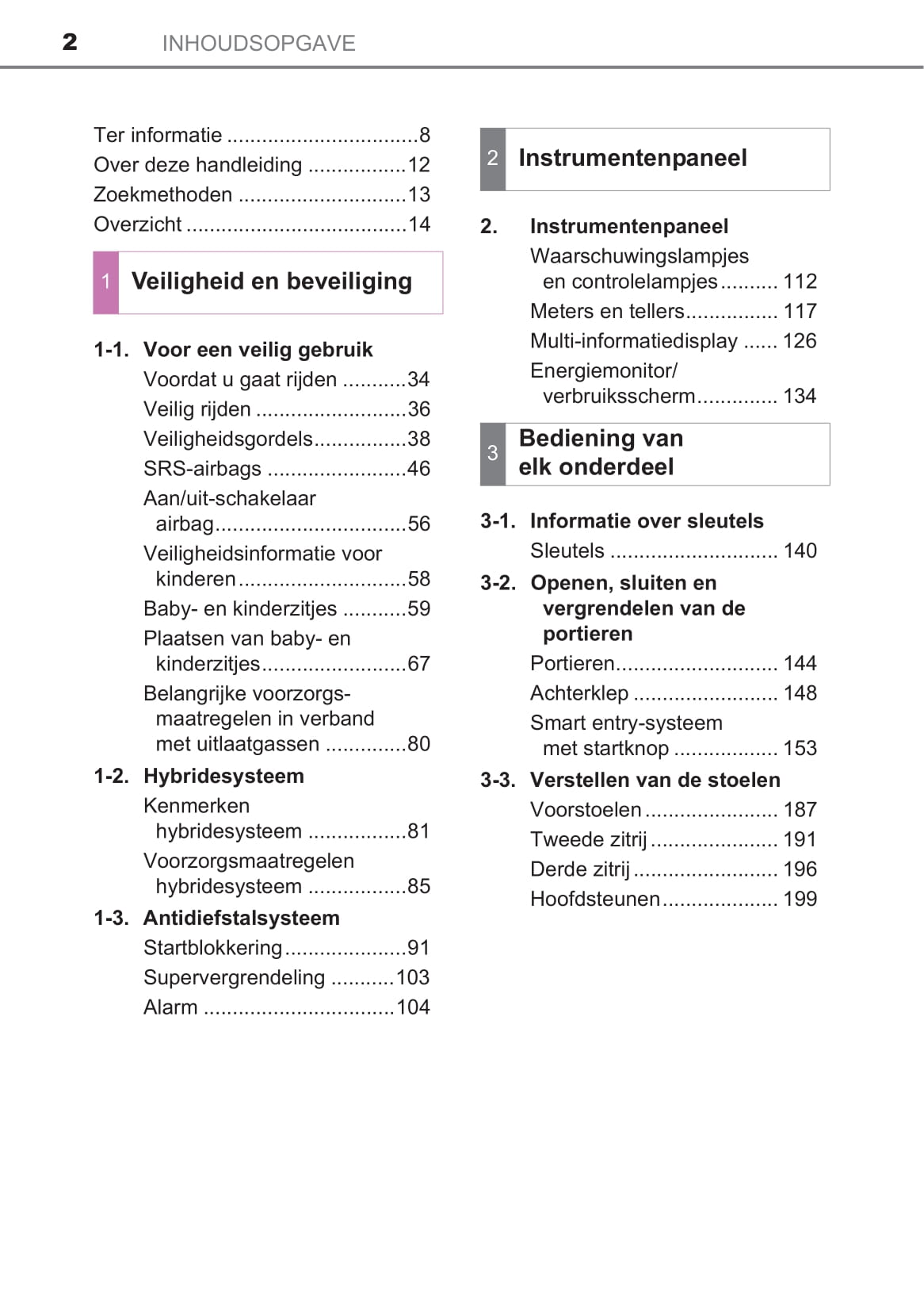 2017-2019 Toyota Prius+ Owner's Manual | Dutch