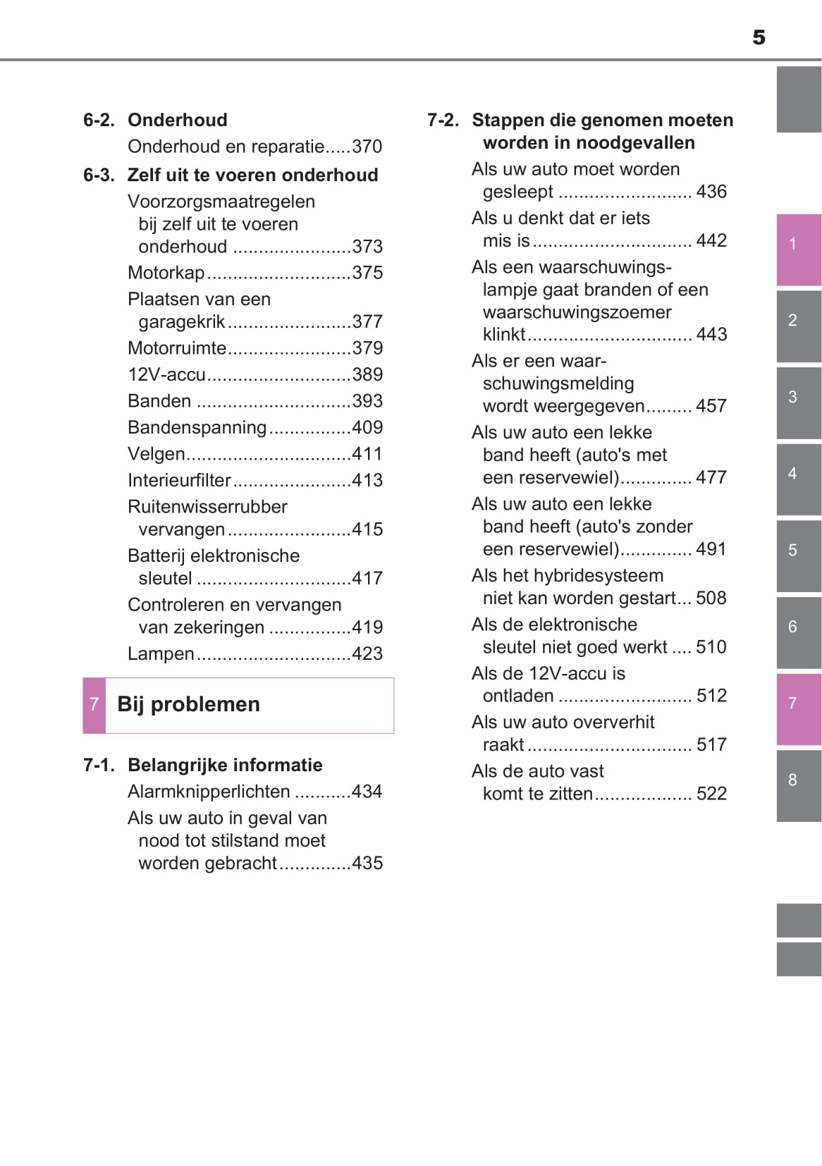 2017-2019 Toyota Prius+ Owner's Manual | Dutch