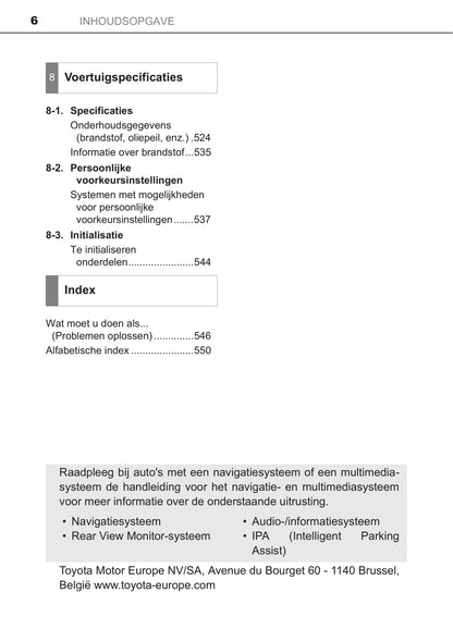 2017-2019 Toyota Prius+ Owner's Manual | Dutch