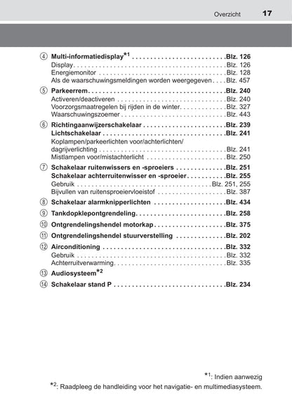 2017-2019 Toyota Prius+ Owner's Manual | Dutch