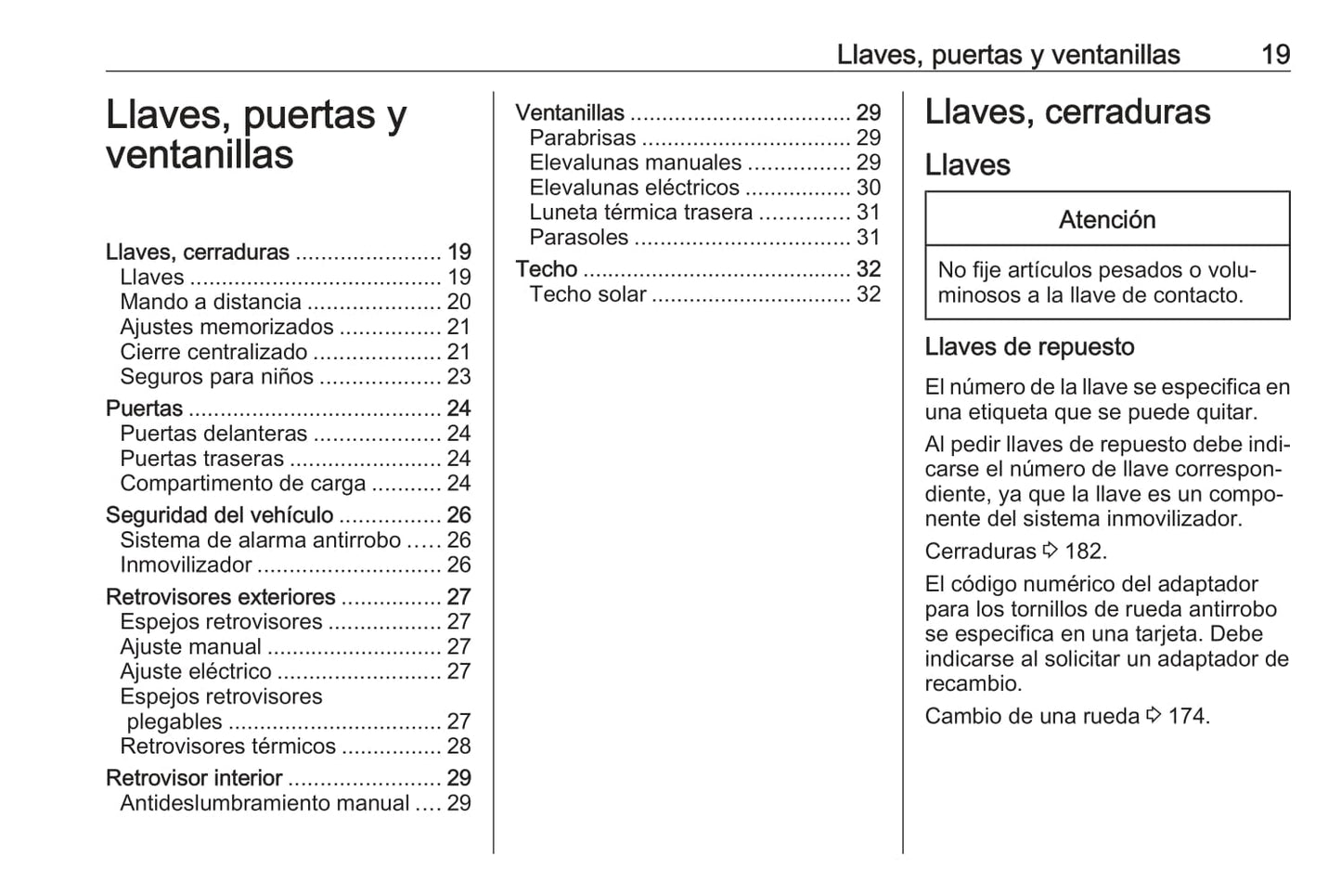 2018-2019 Opel Karl Owner's Manual | Spanish