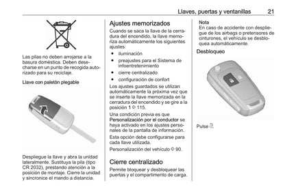 2018-2019 Opel Karl Owner's Manual | Spanish