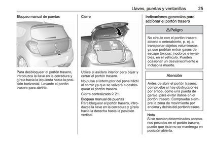 2018-2019 Opel Karl Owner's Manual | Spanish