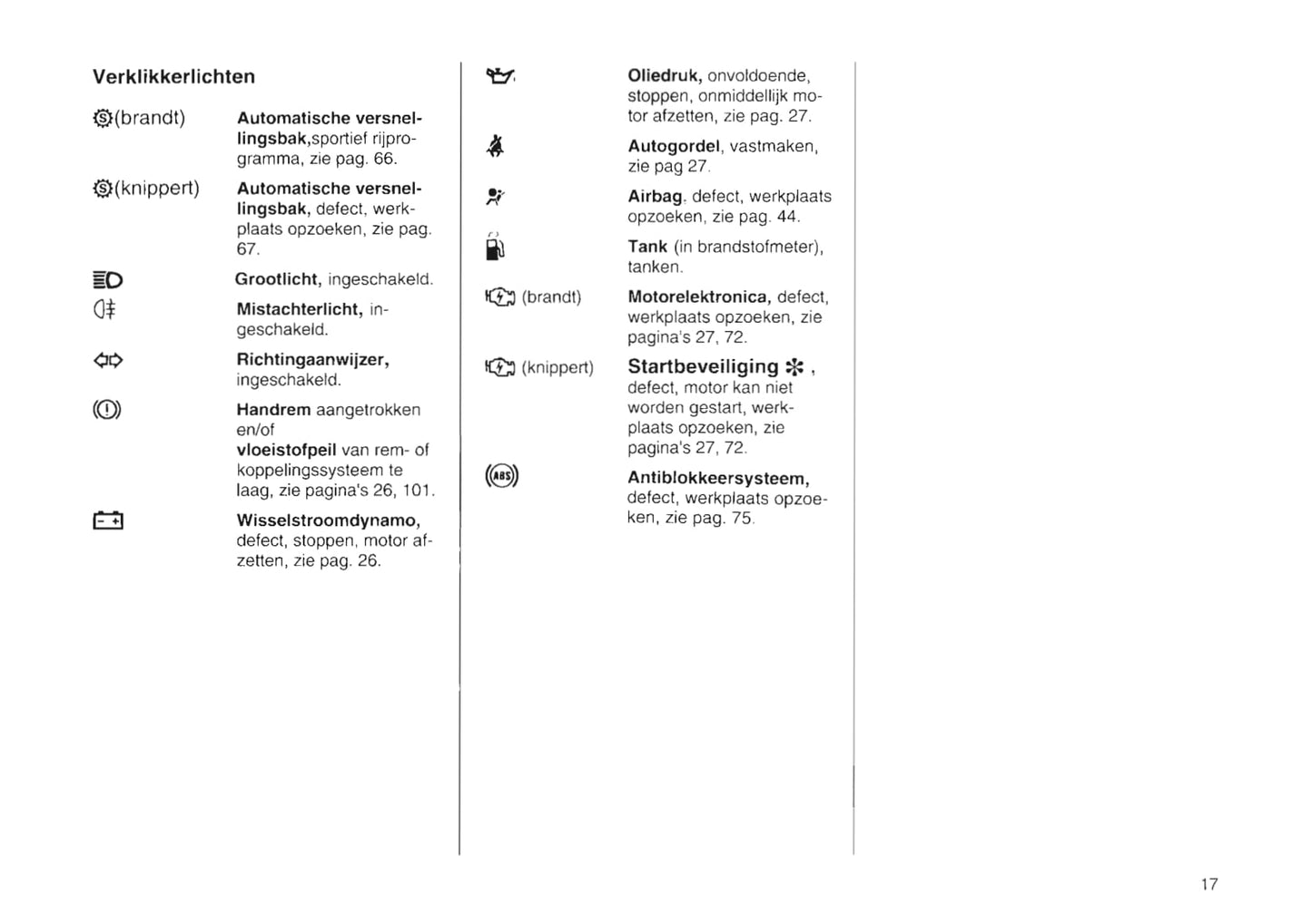 1994-2000 Opel Tigra Owner's Manual | Dutch