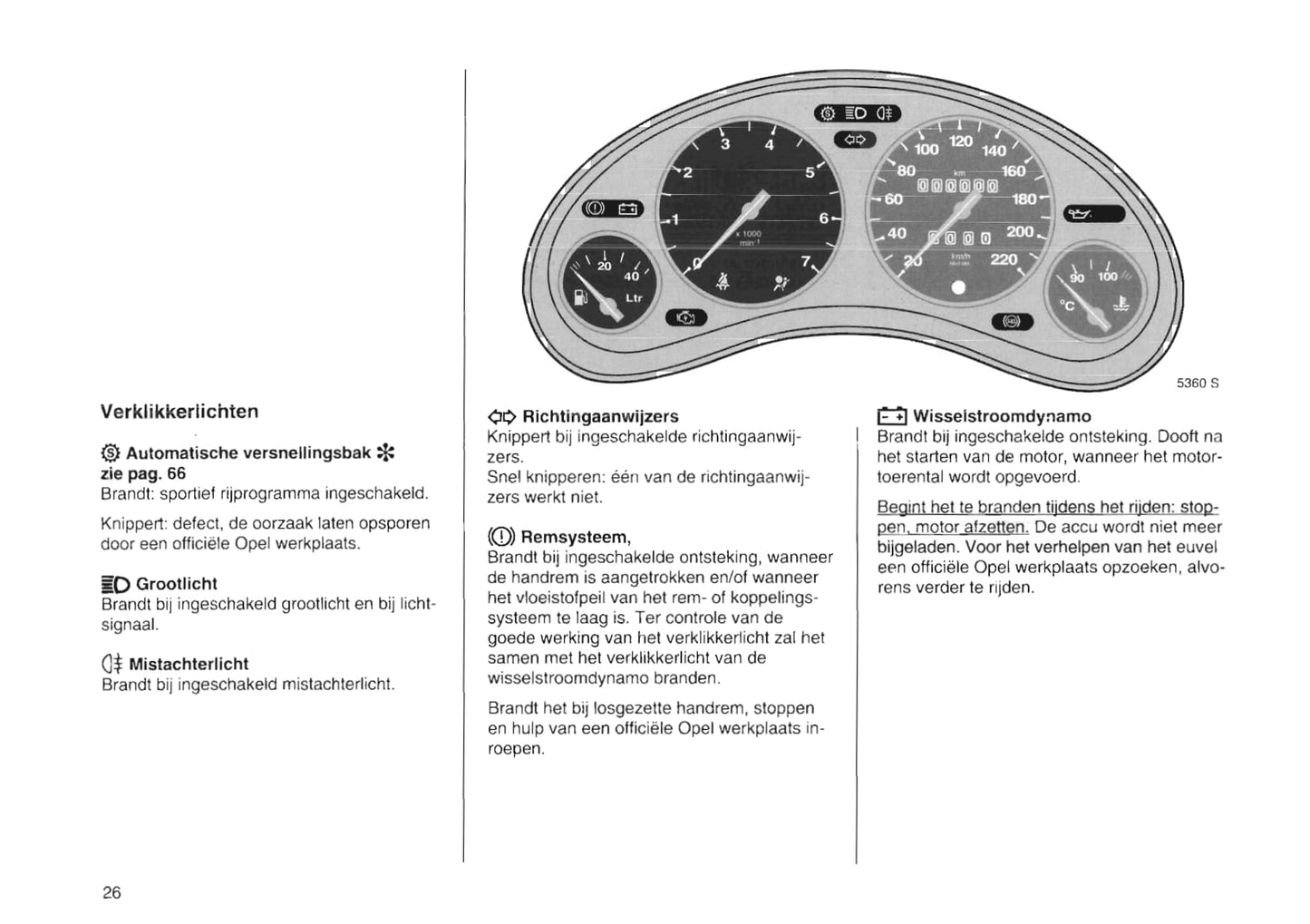 1994-2000 Opel Tigra Owner's Manual | Dutch