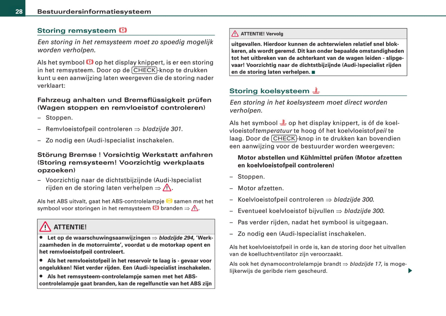 2006-2009 Audi Q7 Owner's Manual | Dutch