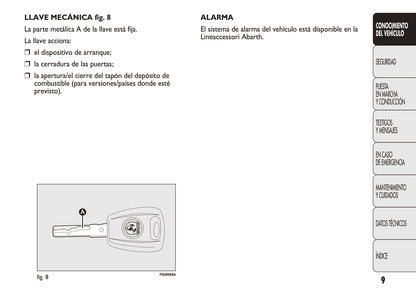 2009-2012 Abarth Punto Evo Manuel du propriétaire | Espagnol