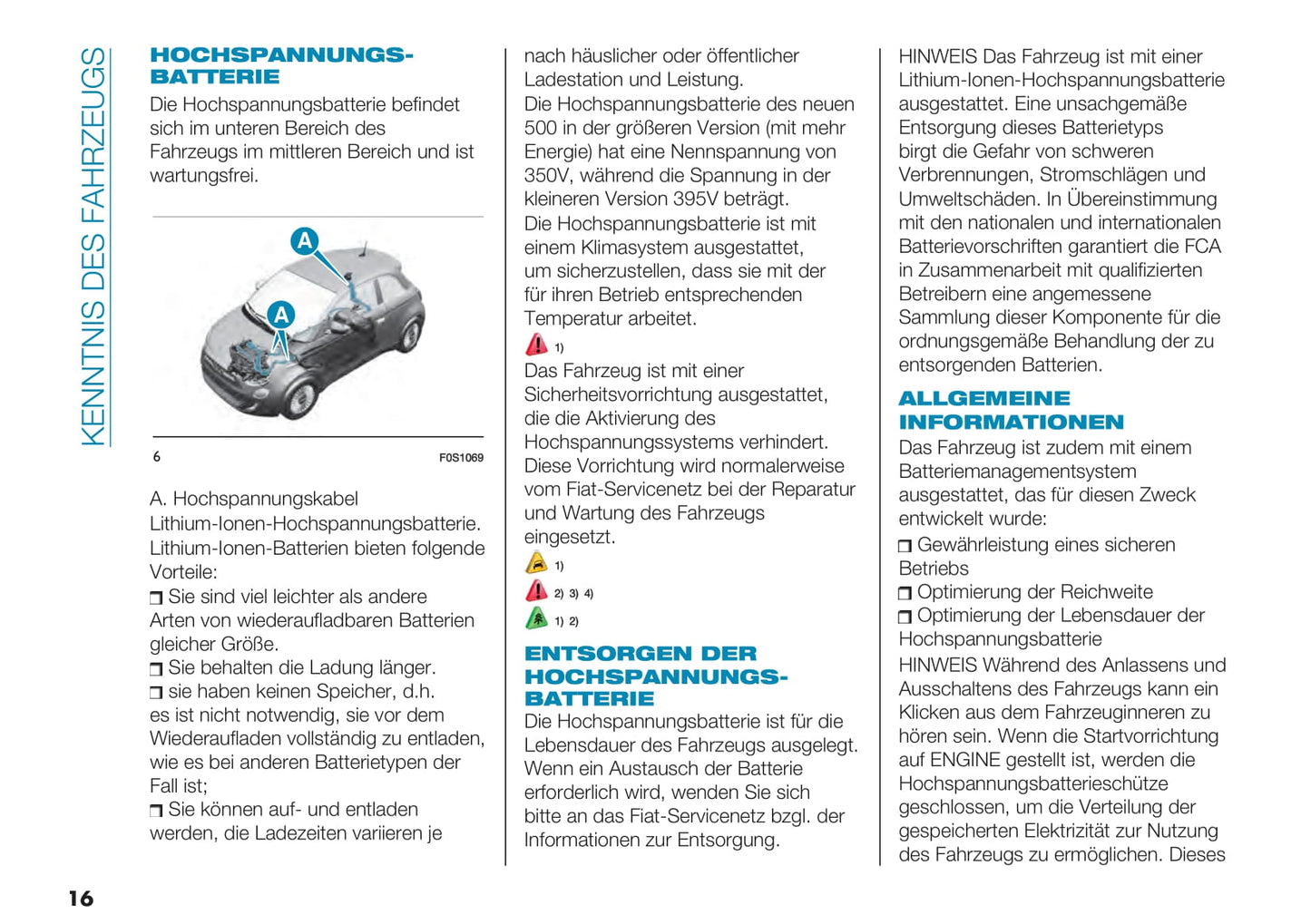 2021-2022 Fiat 500e Owner's Manual | German