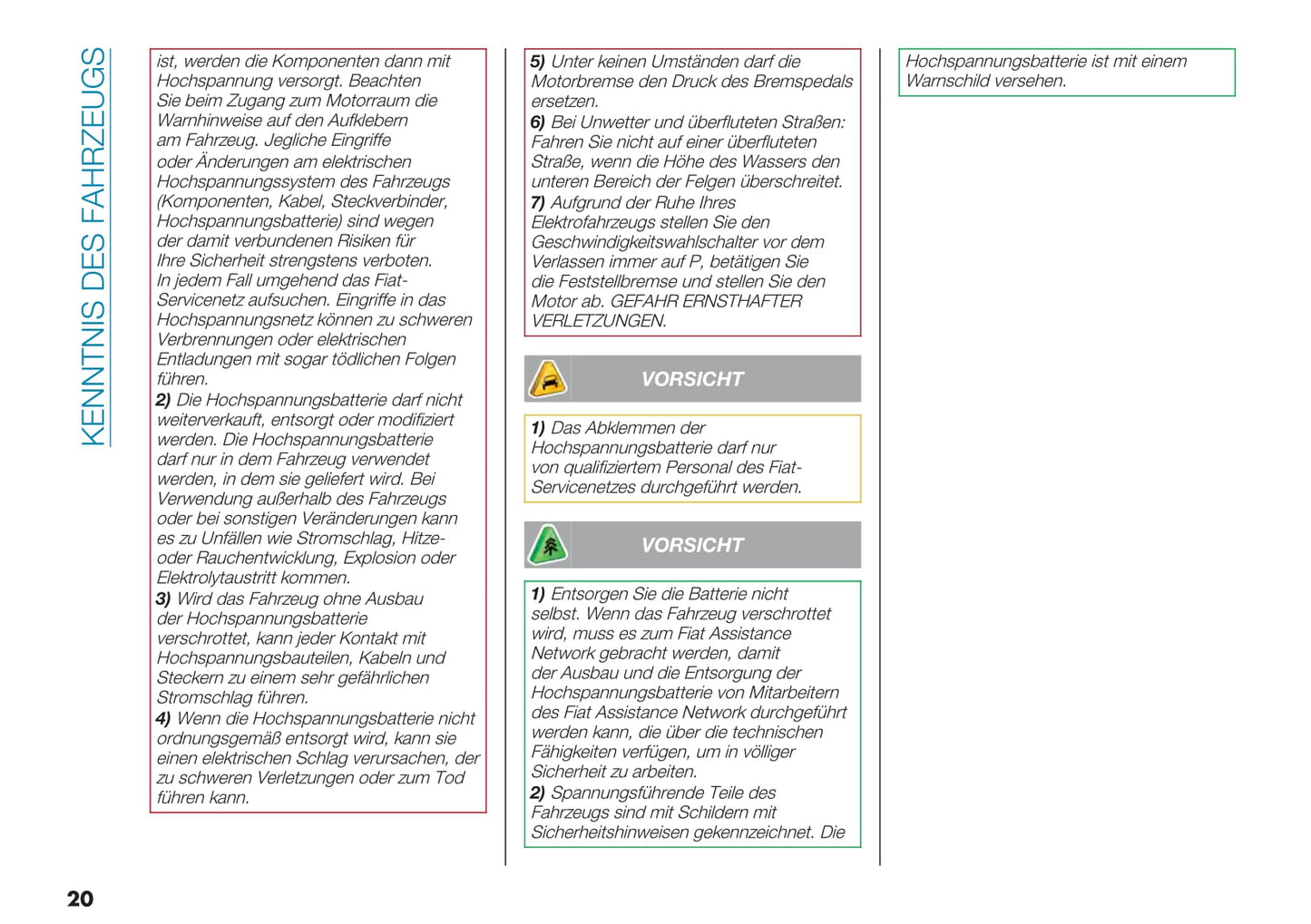 2021-2022 Fiat 500e Owner's Manual | German