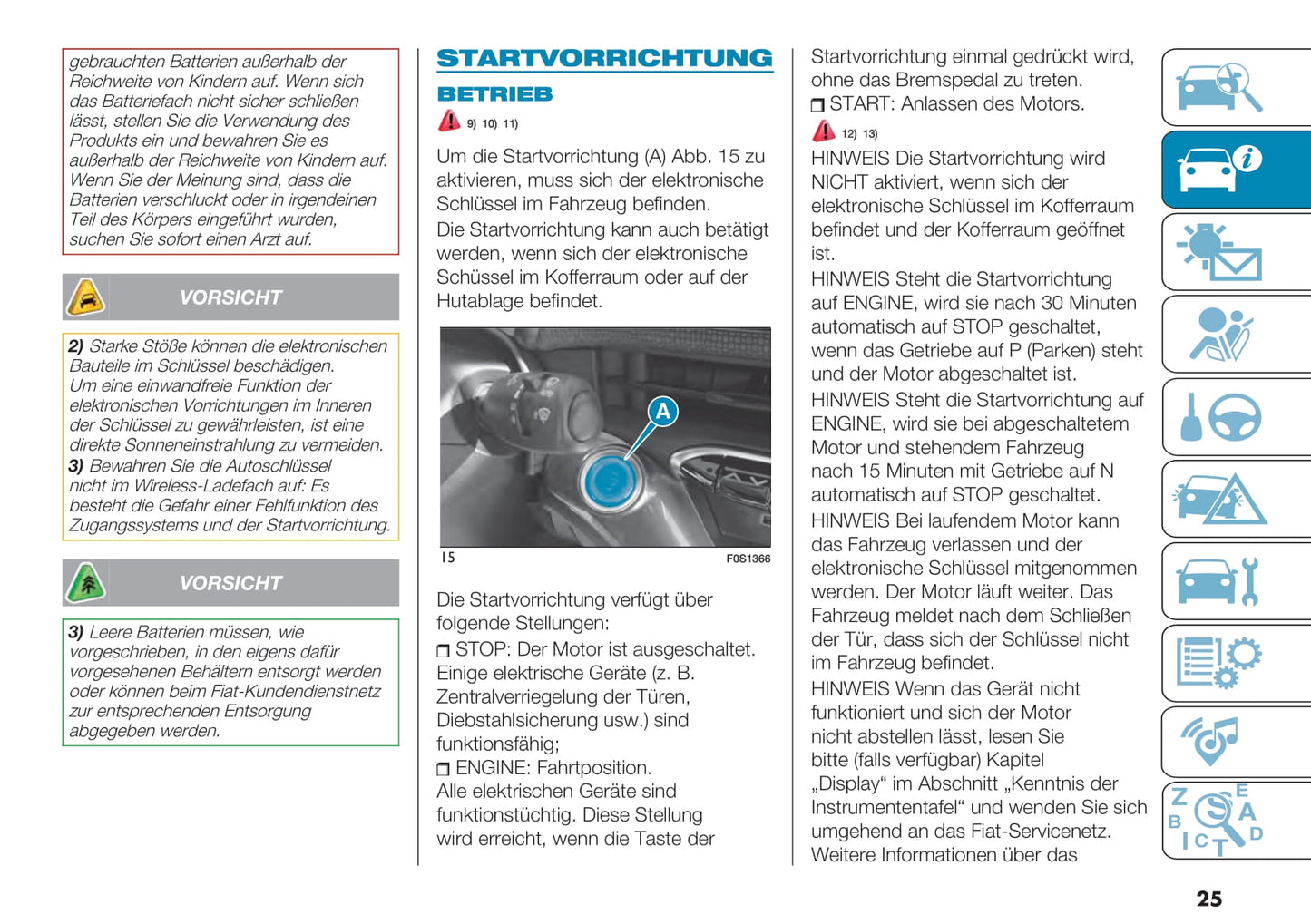 2021-2022 Fiat 500e Owner's Manual | German