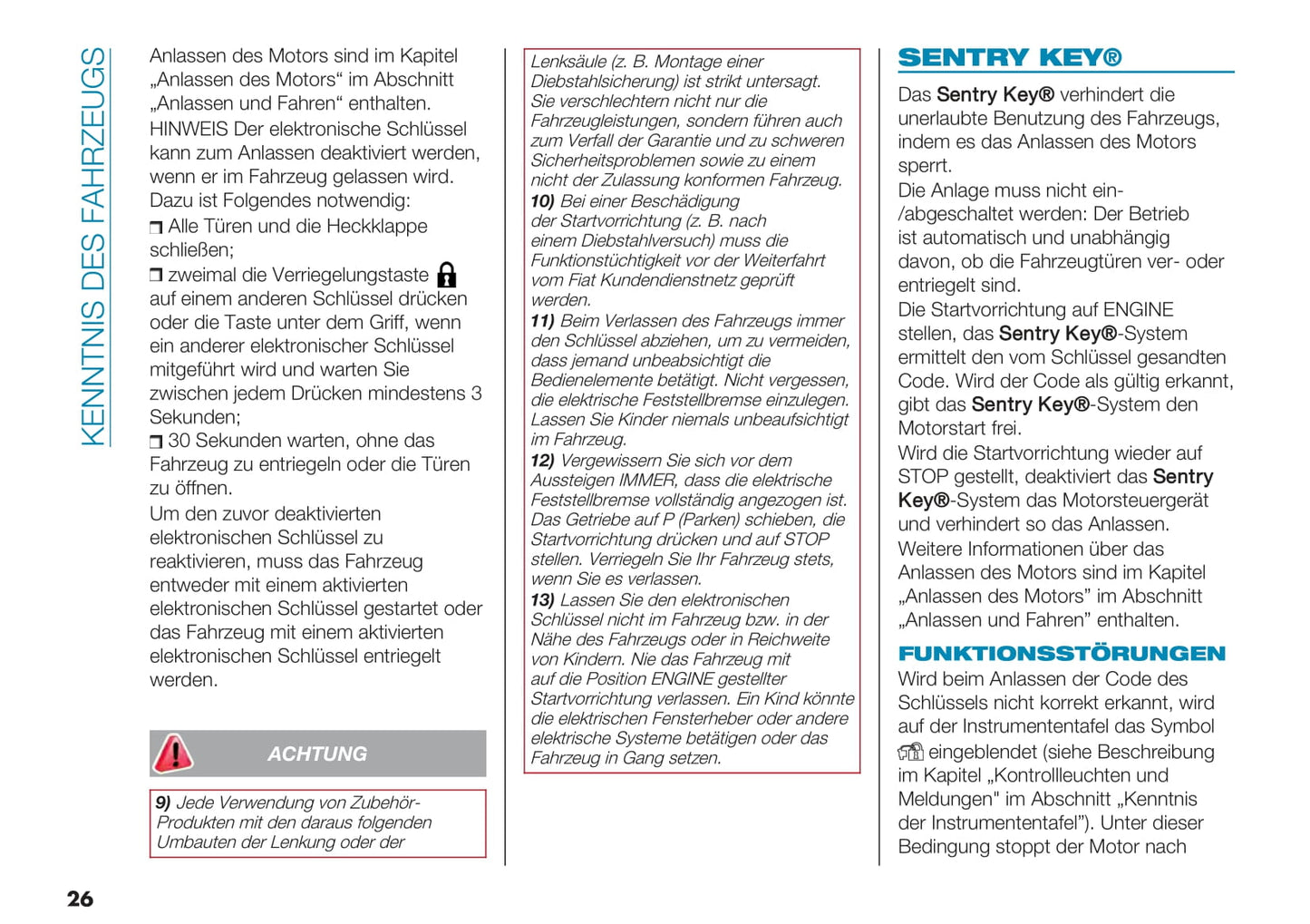 2021-2022 Fiat 500e Owner's Manual | German