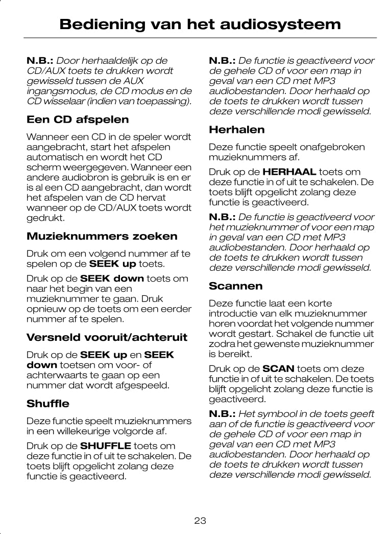 Ford CD-navigatiesysteem Handleiding 2008 - 2011