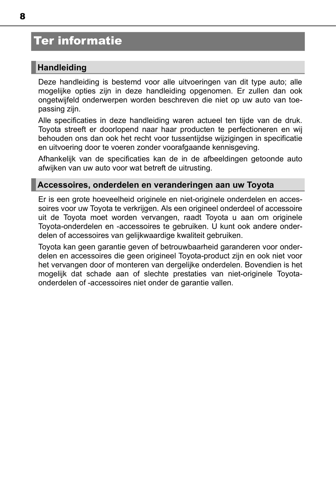 2016-2018 Toyota C-HR Hybrid Owner's Manual | Dutch