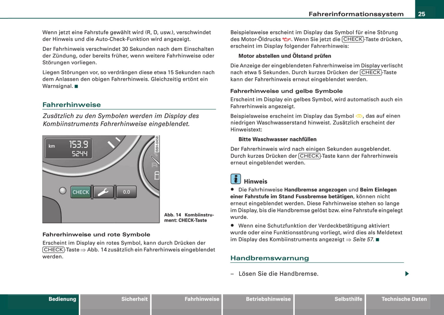 2005-2008 Audi A4 Cabriolet Owner's Manual | German