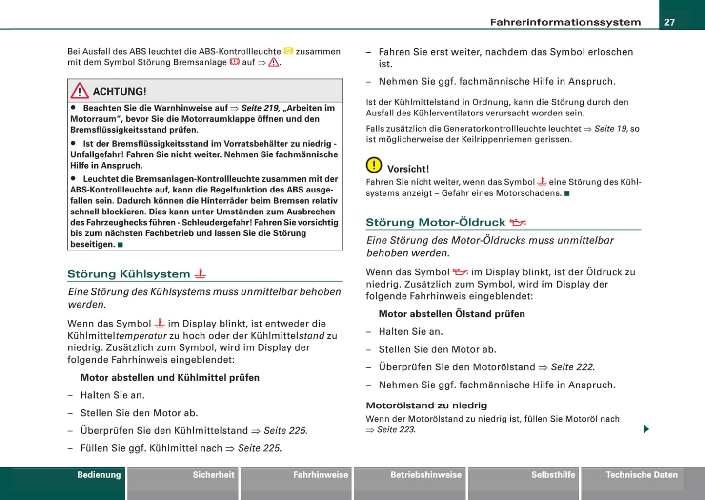 2005-2008 Audi A4 Cabriolet Owner's Manual | German