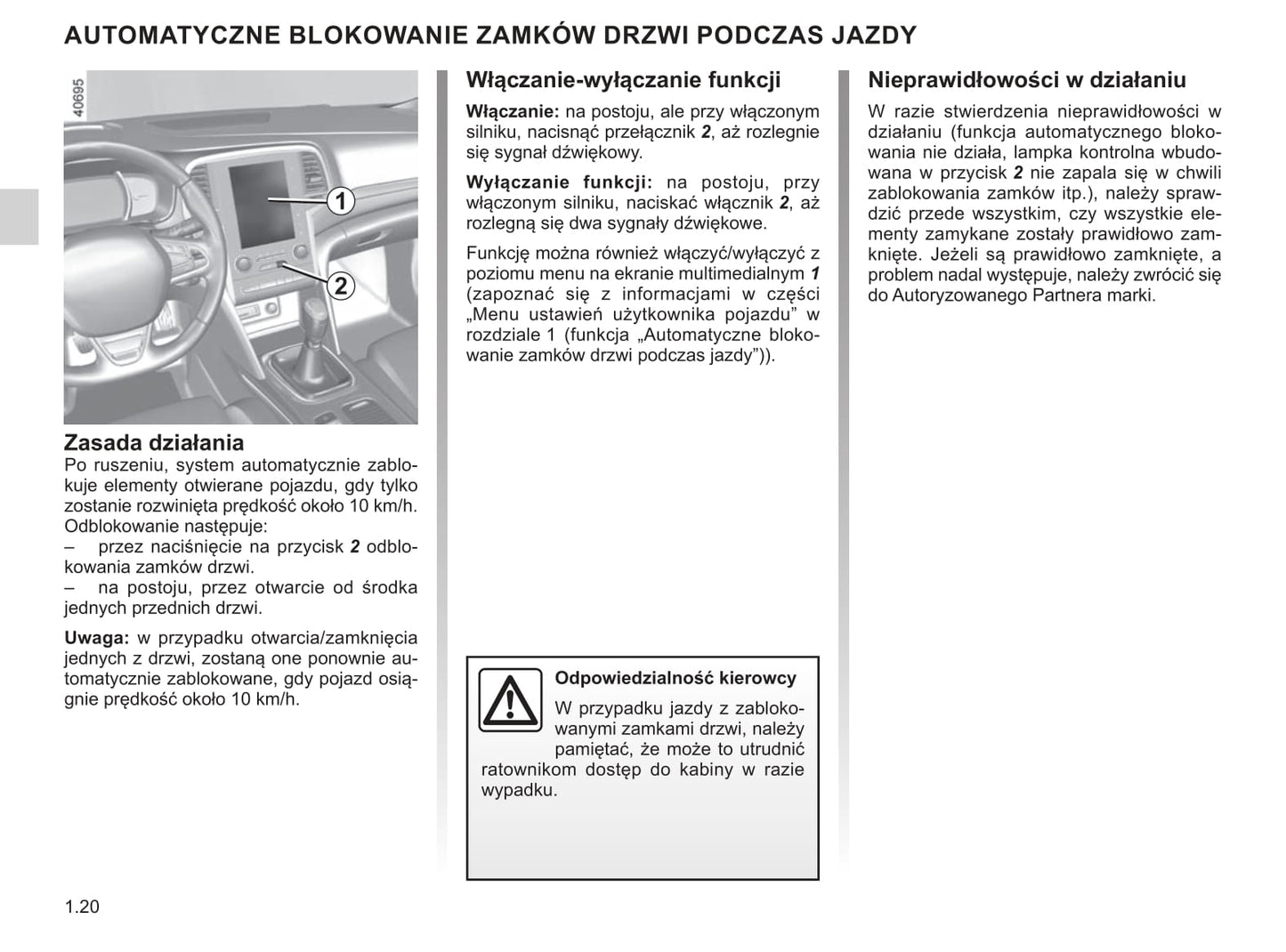 2018-2019 Renault Mégane Owner's Manual | Polish