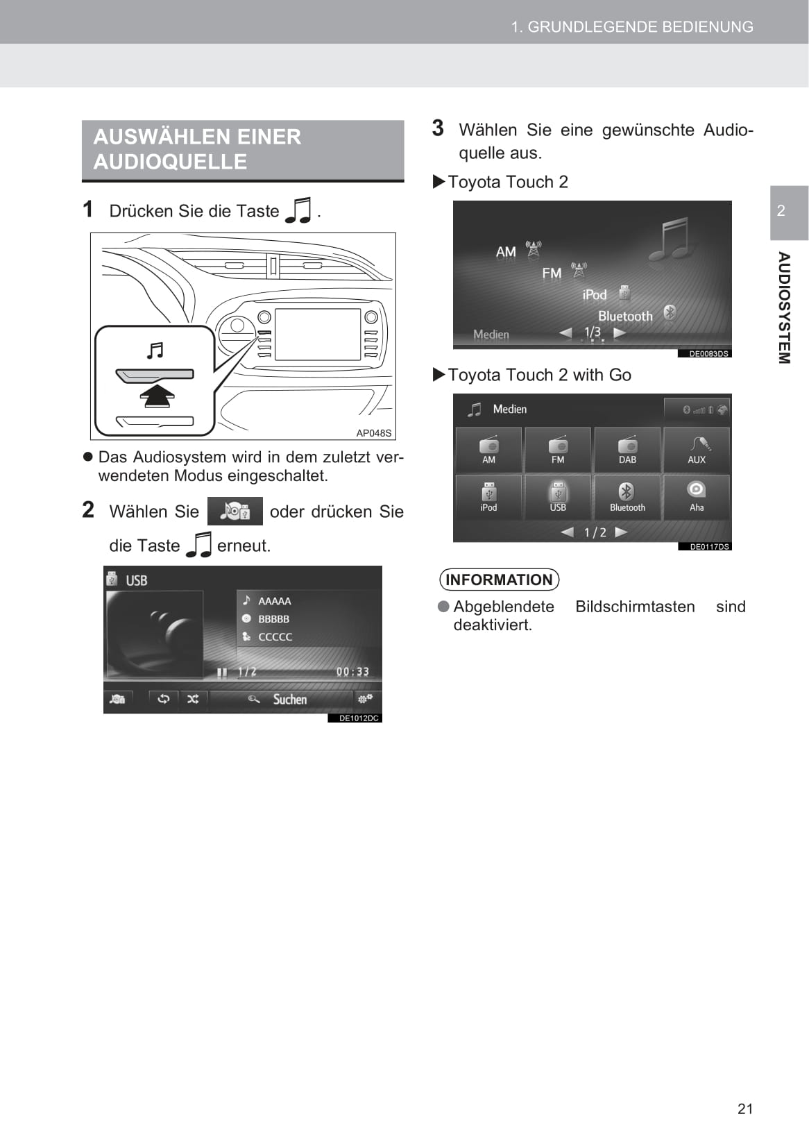 Toyota Touch 2 Multimedia & Navigation Bedienungsanleitung 2019