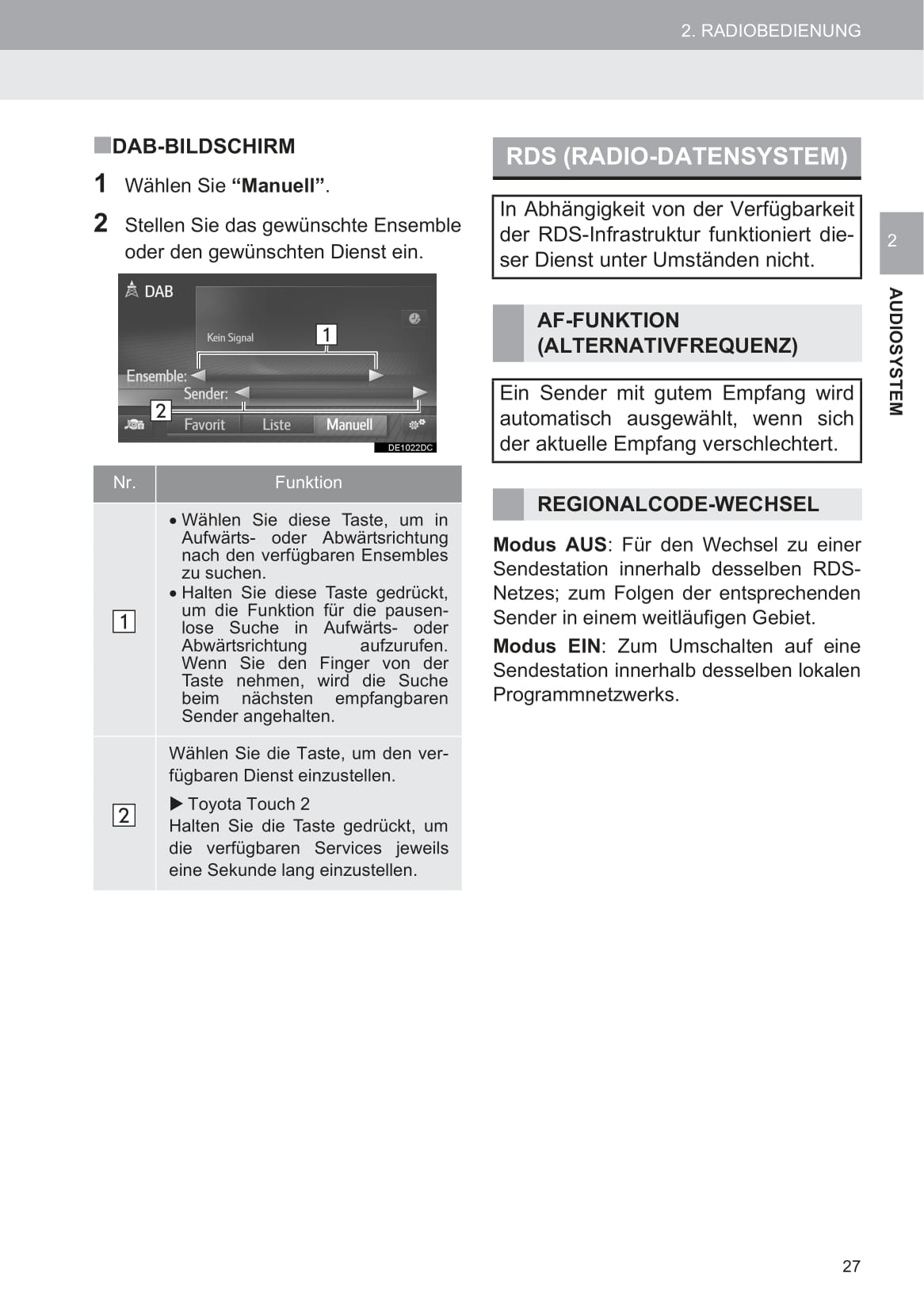 Toyota Touch 2 Multimedia & Navigation Bedienungsanleitung 2019