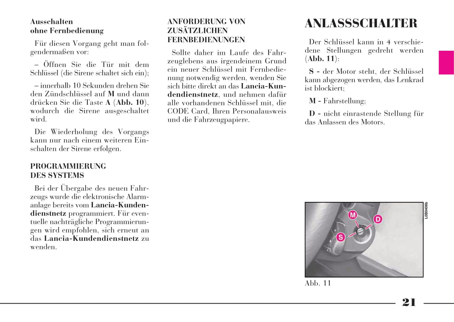 2008-2011 Lancia Phedra Bedienungsanleitung | Deutsch