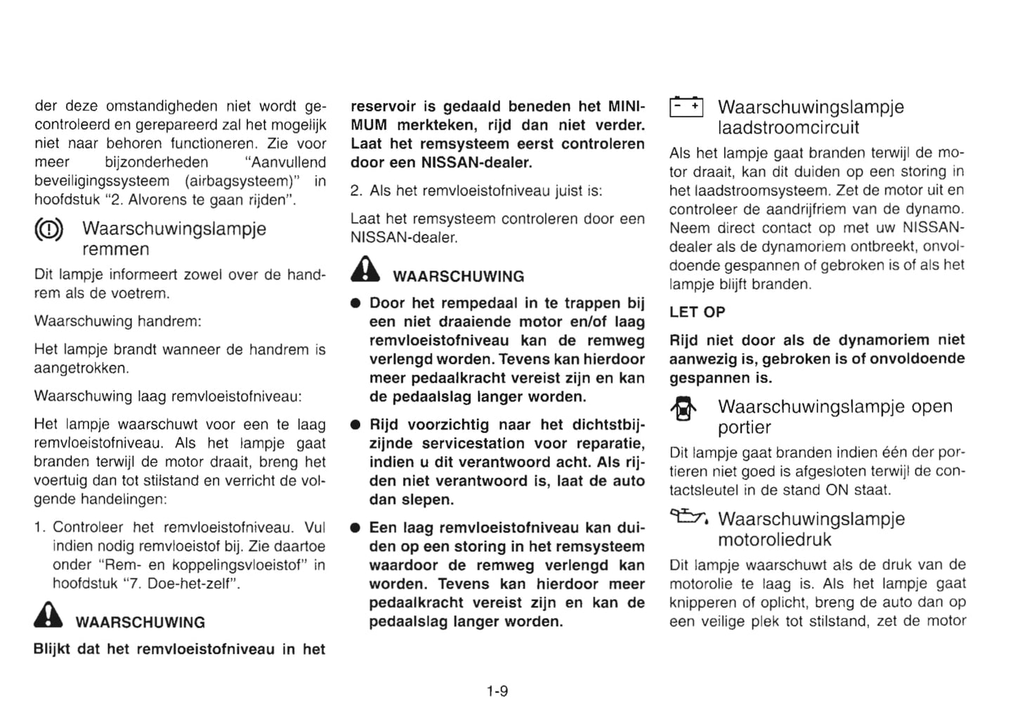 2001-2002 Nissan Primera Owner's Manual | Dutch