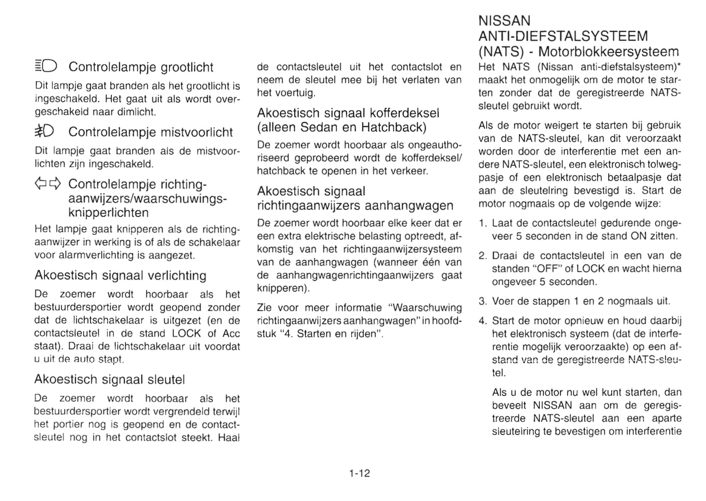 2001-2002 Nissan Primera Owner's Manual | Dutch