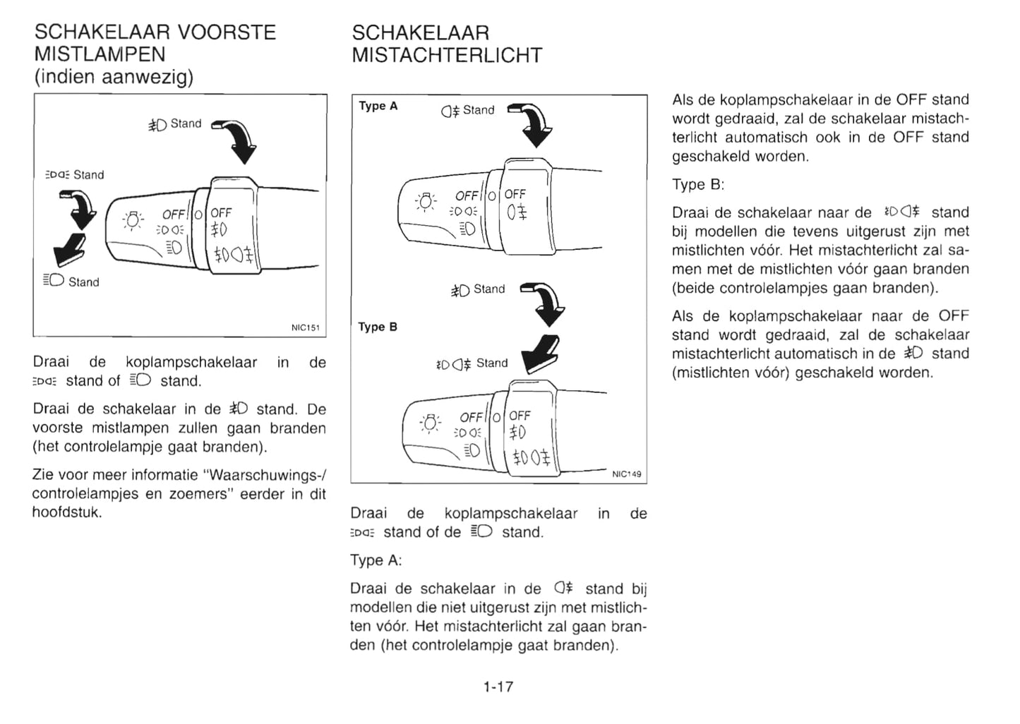 2001-2002 Nissan Primera Owner's Manual | Dutch