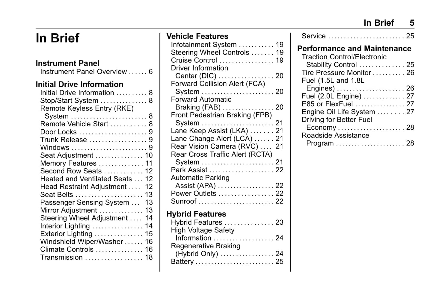 2019 Chevrolet Malibu Owner's Manual | English