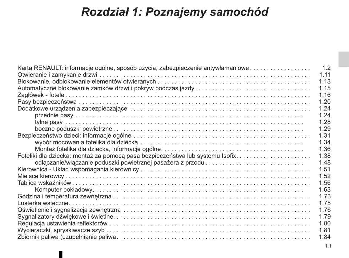 2015-2016 Renault Clio Owner's Manual | Polish