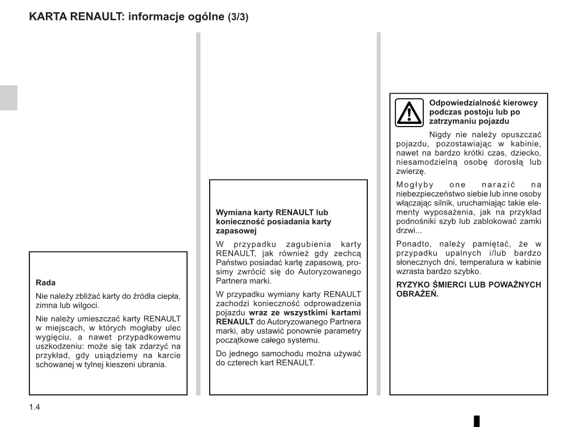 2015-2016 Renault Clio Owner's Manual | Polish