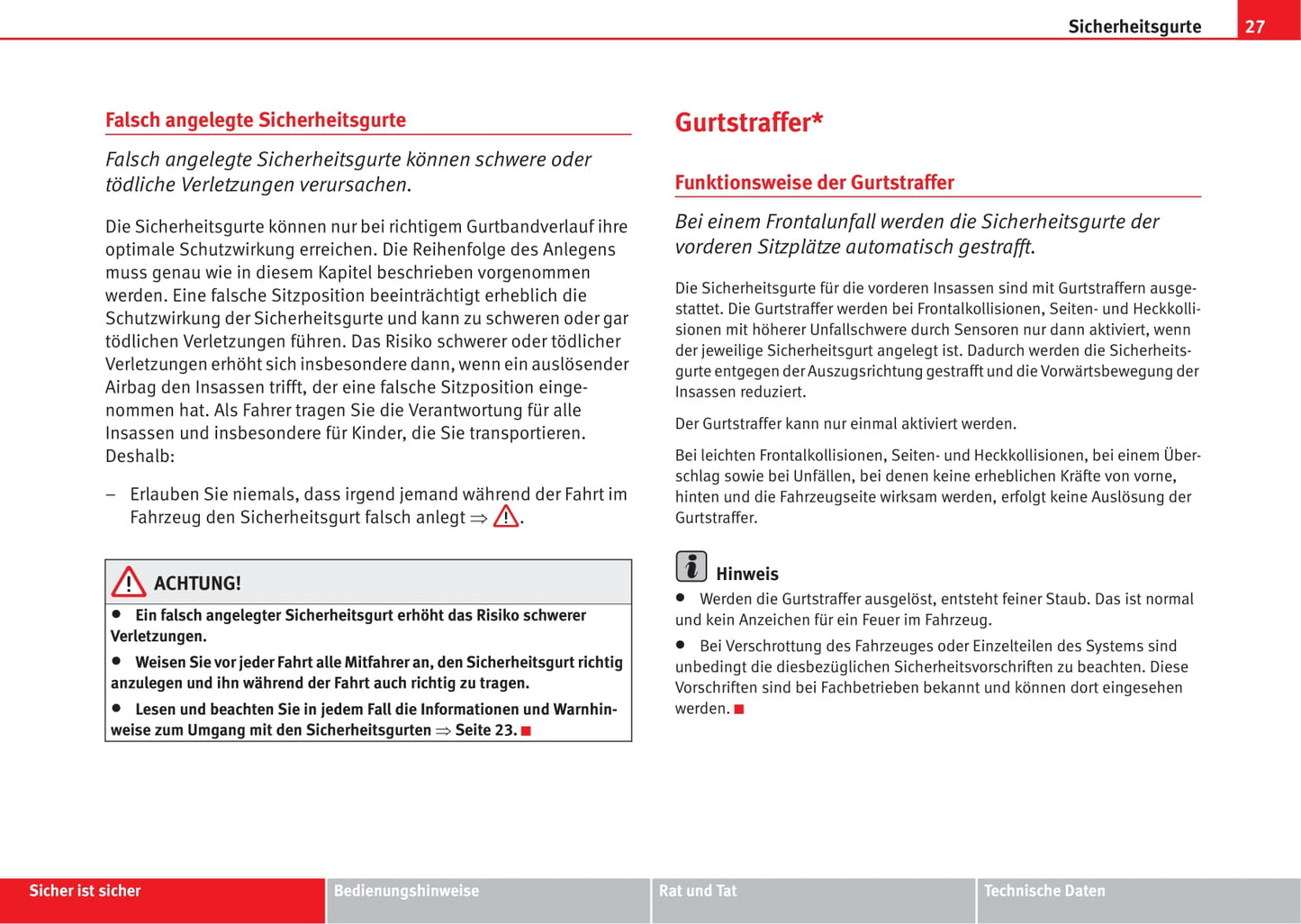 2006-2007 Seat Ibiza Owner's Manual | German