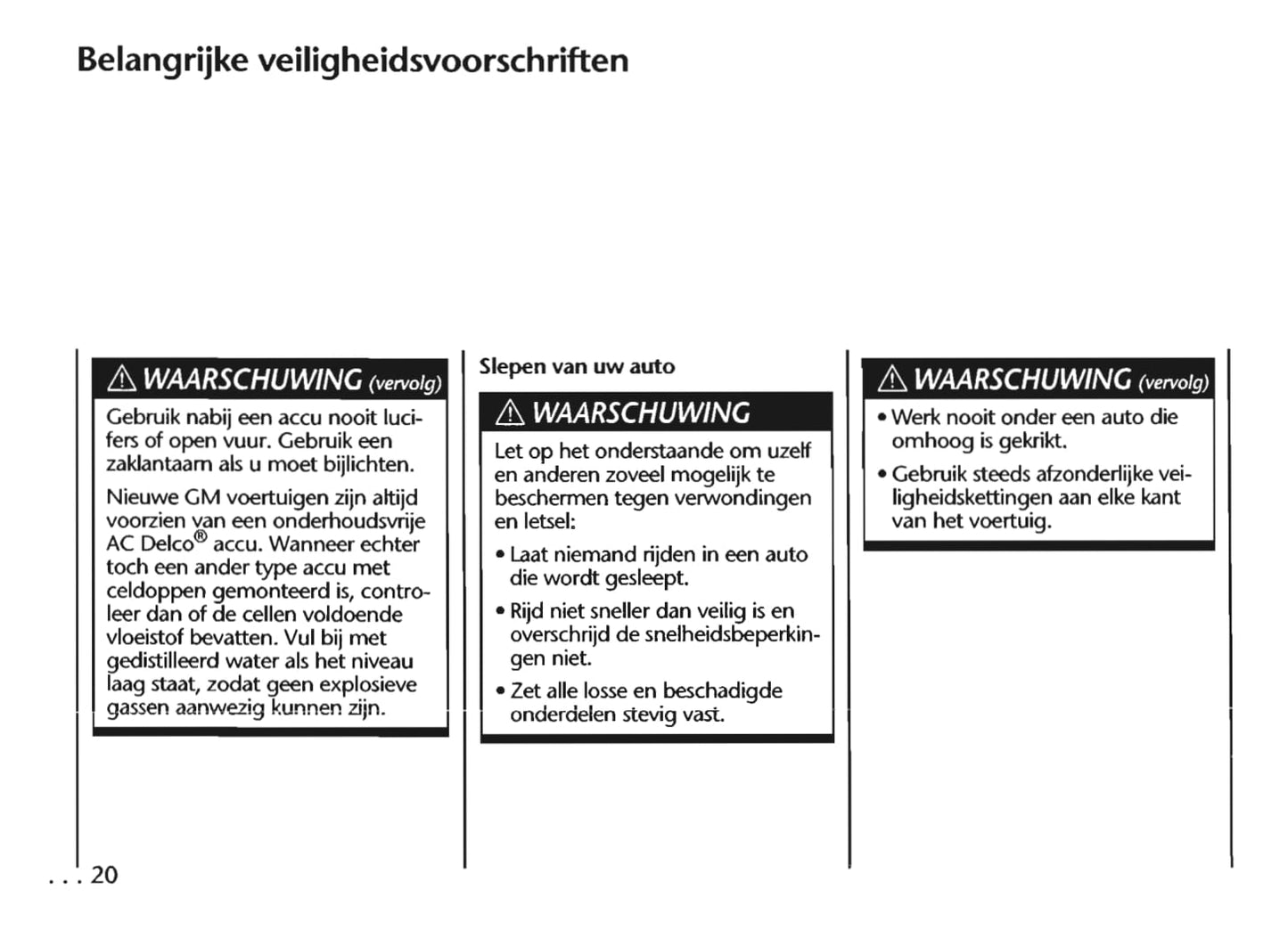 1997-2005 Chevrolet Trans Sport Owner's Manual | Dutch