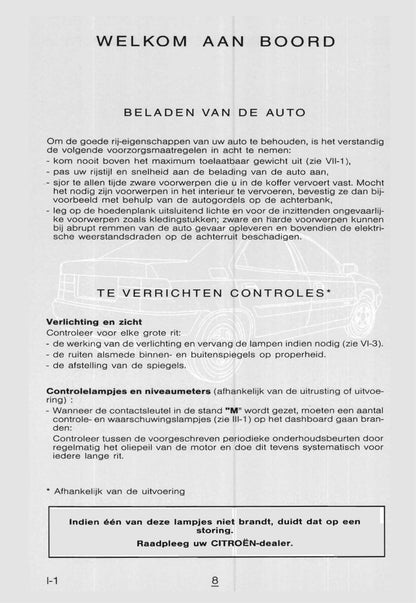 1998-1999 Citroën Xantia Owner's Manual | Dutch