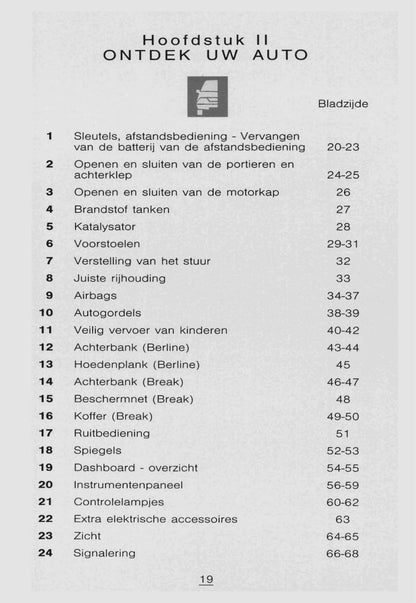 1998-1999 Citroën Xantia Owner's Manual | Dutch